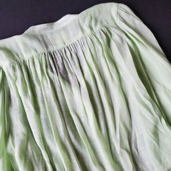 Anthropologie Light Green Flowy Blouse - Picture 7 of 8